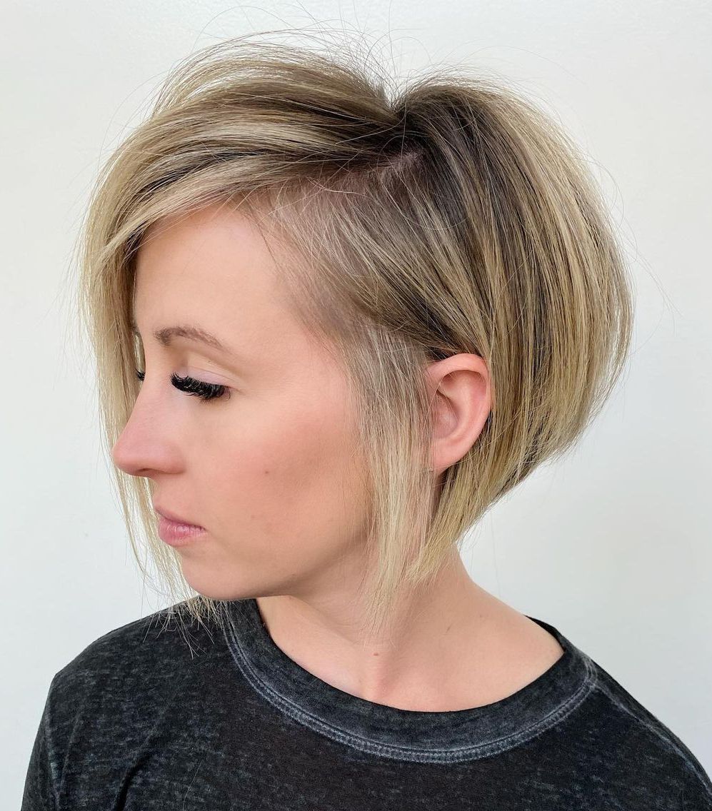 Short Blonde Bob with Dark Underlayer